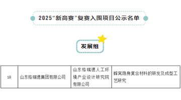 格瑞德集團(tuán)成功晉級2025中國·山東新高賽復(fù)賽